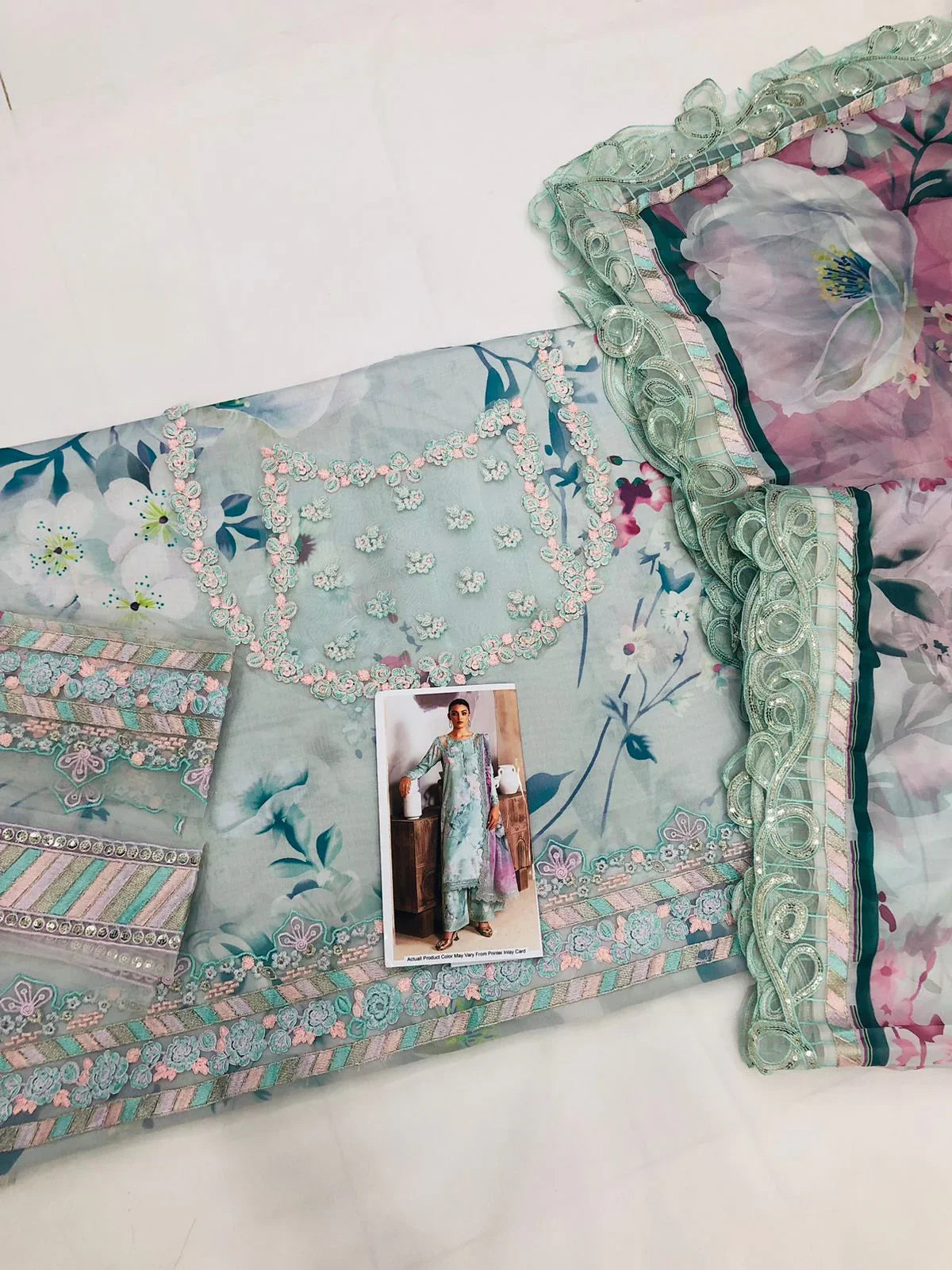 RAMSHA AQUA LUXURY LAWN - SR FABRICS