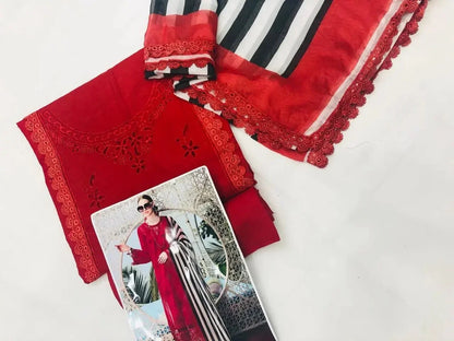 RED CUTWORK - SR FABRICS