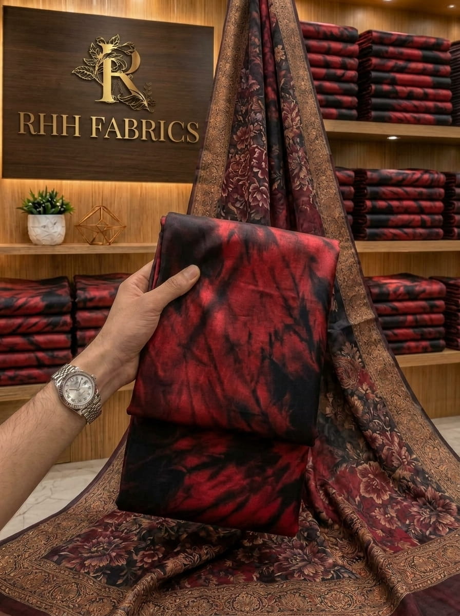 CHINA SILK MULTI SHADED PRINTED 3 PIECE