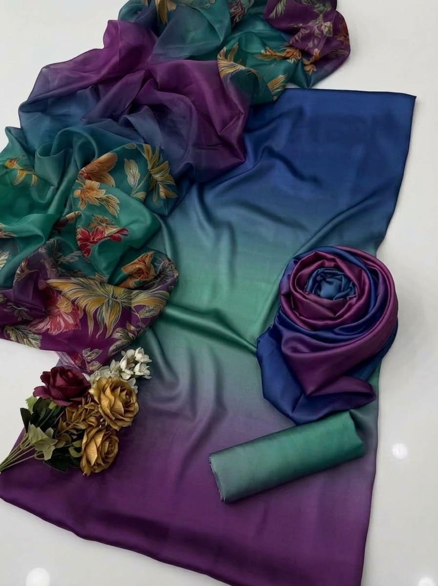 CHINA SILK TIE N DYE SEA PURPLE